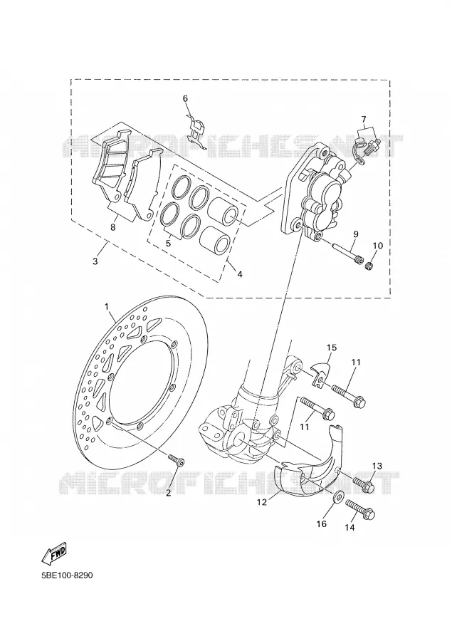 REMKLAUW VOOR Yamaha MOTO 400 2000 WRF  WR400F