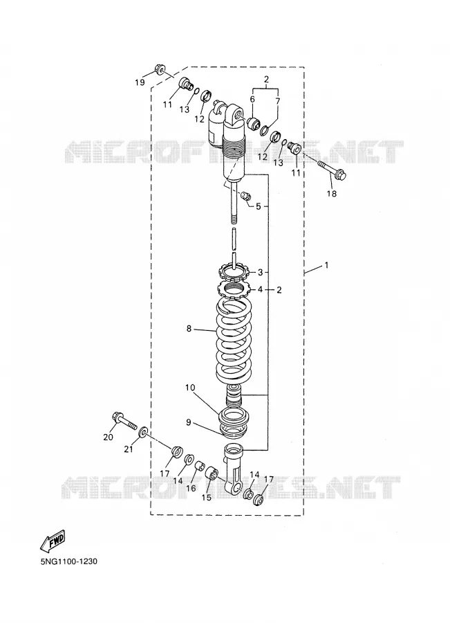 ACHTER SCHOKBREKER Yamaha MOTO 400 2001 WRF  WR400F