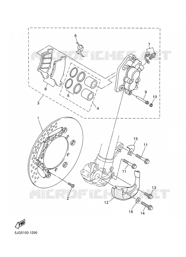 REMKLAUW VOOR Yamaha MOTO 400 2001 WRF  WR400F