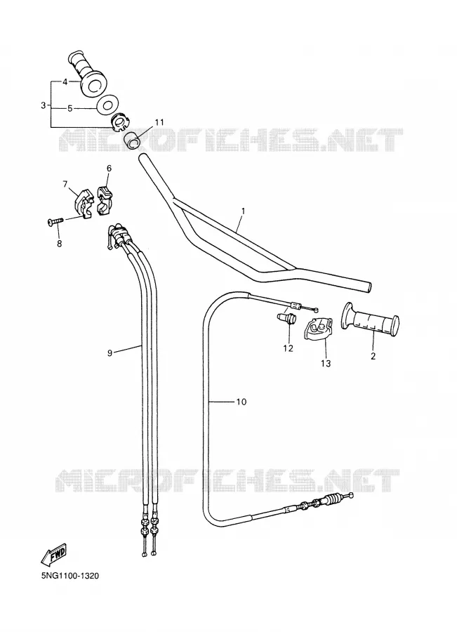 STUUR / KABEL Yamaha MOTO 400 2001 WRF  WR400F