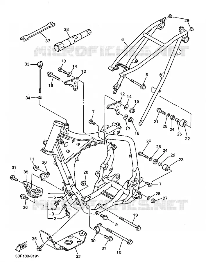 FRAME Yamaha MOTO 400 1998 WRF  WR400FK