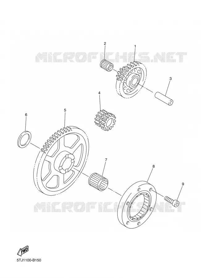 STARTMOTOR KOPPELINGS Yamaha MOTO 450 2003 WRF  WR450F