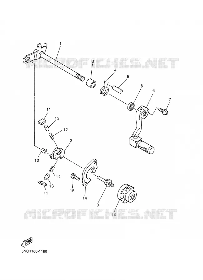SCHAKEL STANG / PEDAAL Yamaha MOTO 450 2003 WRF  WR450F