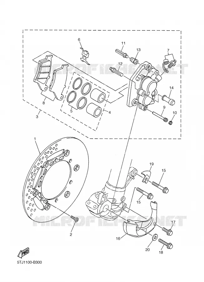 REMKLAUW VOOR Yamaha MOTO 450 2003 WRF  WR450F