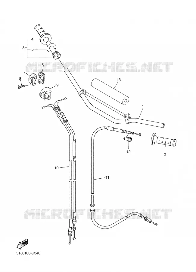 STUUR / KABEL Yamaha MOTO 450 2005 WRF  WR450F