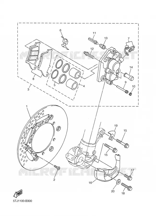 REMKLAUW VOOR Yamaha MOTO 450 2003 WRF  WR450FR