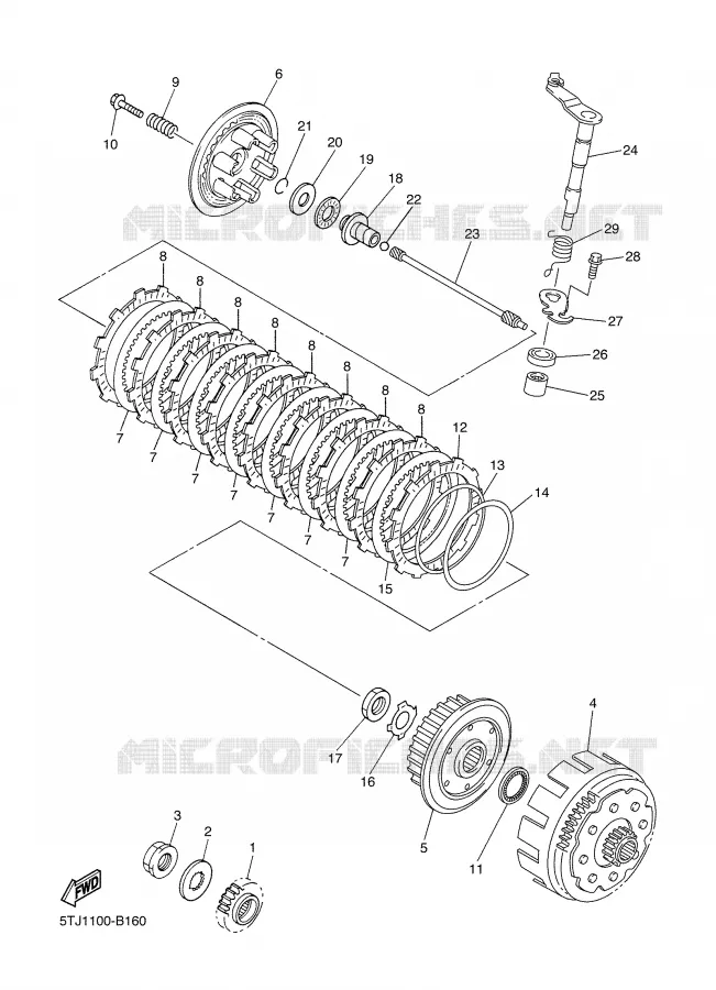 STARTMOTOR KOPPELINGS Yamaha MOTO 450 2003 WRF  WR450FR