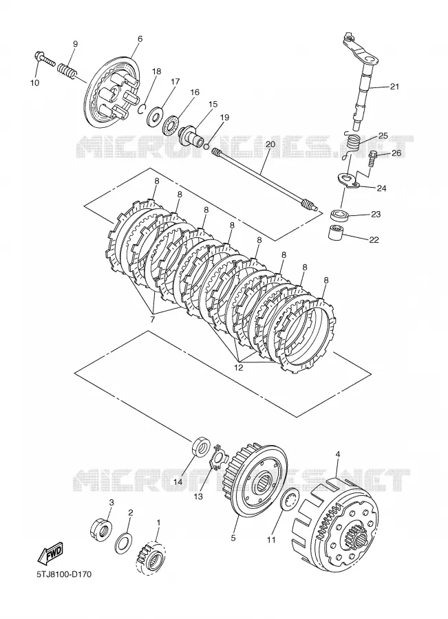 STARTMOTOR KOPPELINGS Yamaha MOTO 450 2005 WRF  WR450FT