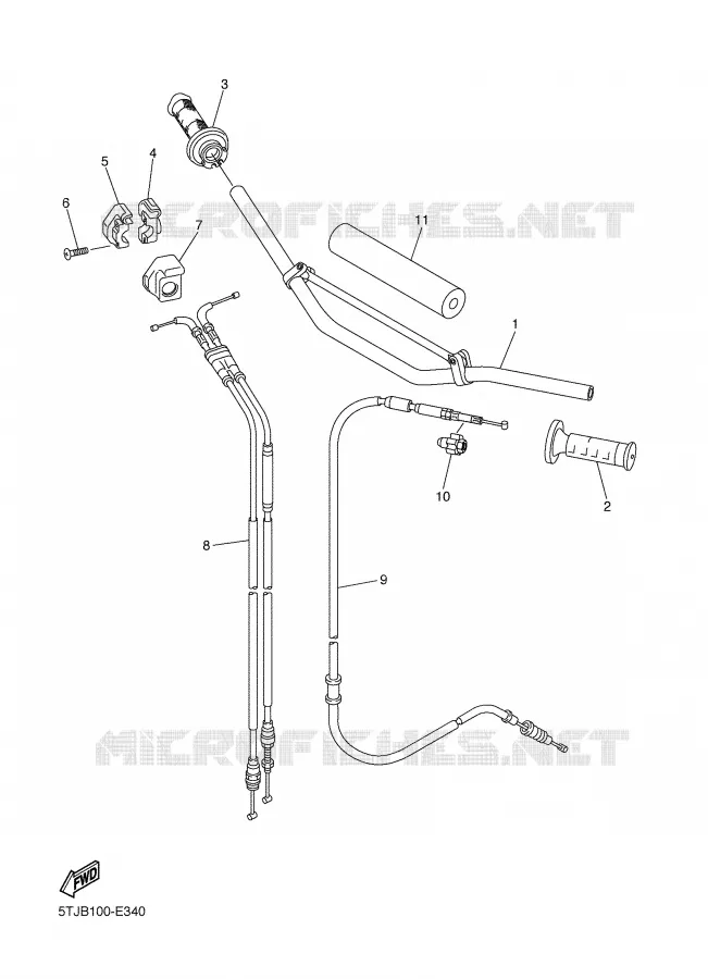 STUUR / KABEL Yamaha MOTO 450 2006 WRF  WR450FV