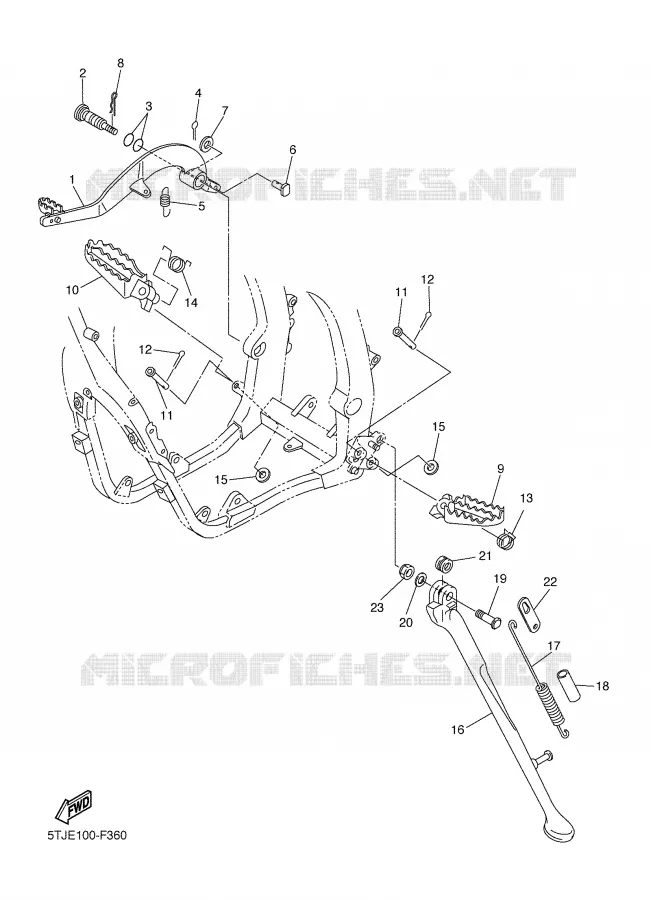 STANDAARD / VOETSTEUN Yamaha MOTO 450 2007 WRF  WR450FW