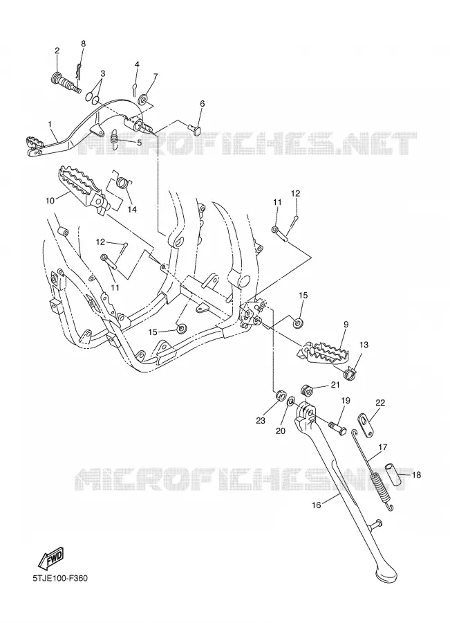 STANDAARD / VOETSTEUN Yamaha MOTO 450 2007 WRF  WR450FW