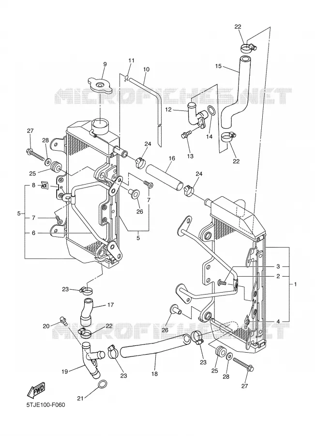 RADIATEUR / SLANG Yamaha MOTO 450 2007 WRF  WR450FW