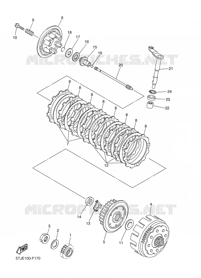 STARTMOTOR KOPPELINGS Yamaha MOTO 450 2009 WRF  WR450FY