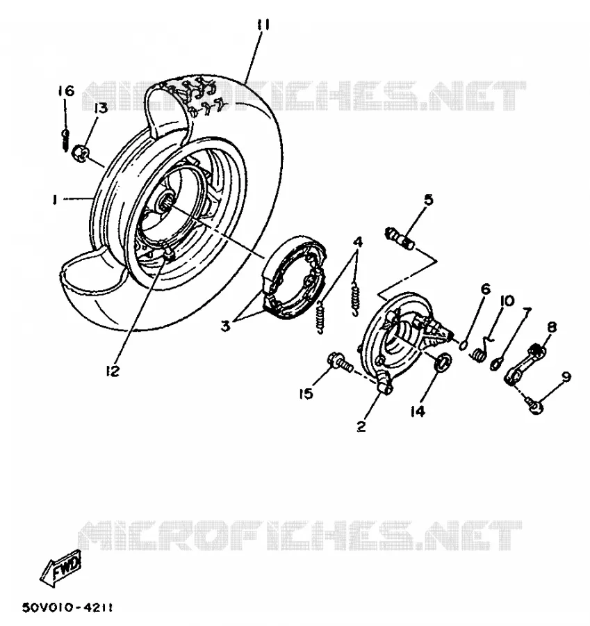 ACHTERWIEL Yamaha SCOOTER 125 1990 BELUGA  XC125