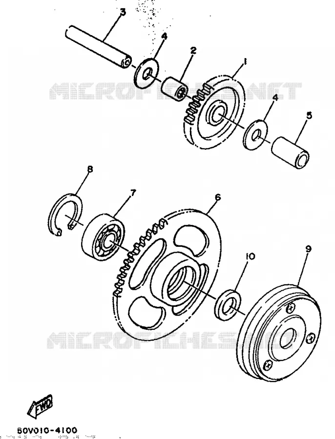 STARTMOTOR KOPPELINGS Yamaha SCOOTER 125 1993 BELUGA  XC125