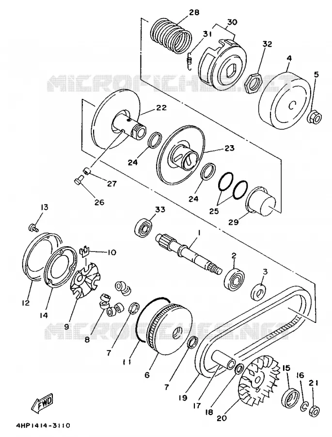 STARTMOTOR KOPPELINGS Yamaha SCOOTER 125 1995 BELUGA  XC125