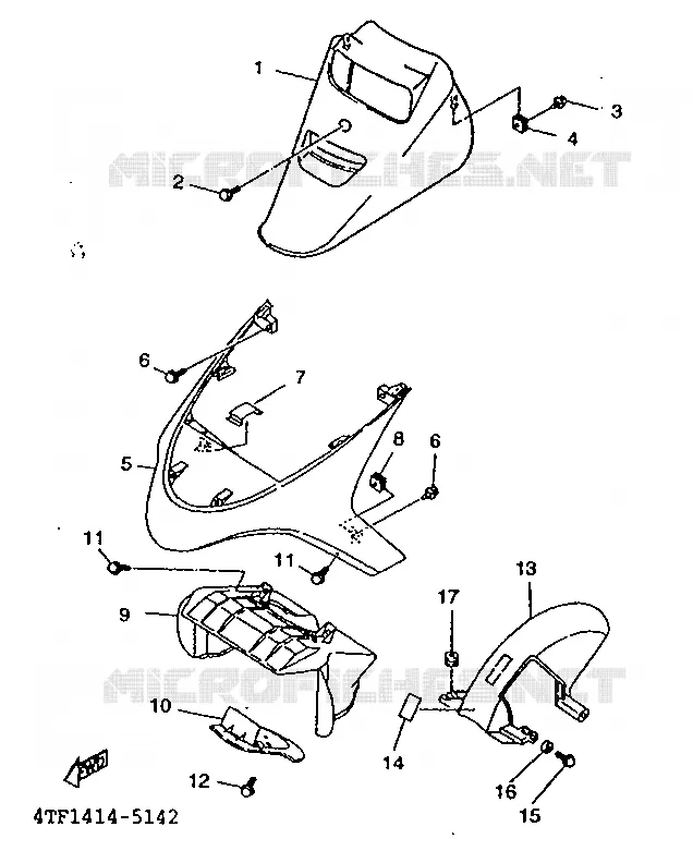 VOORSPATBORD Yamaha SCOOTER 125 1996 XC  XC125
