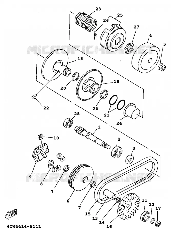 STARTMOTOR KOPPELINGS Yamaha SCOOTER 125 1999 XC  XC125