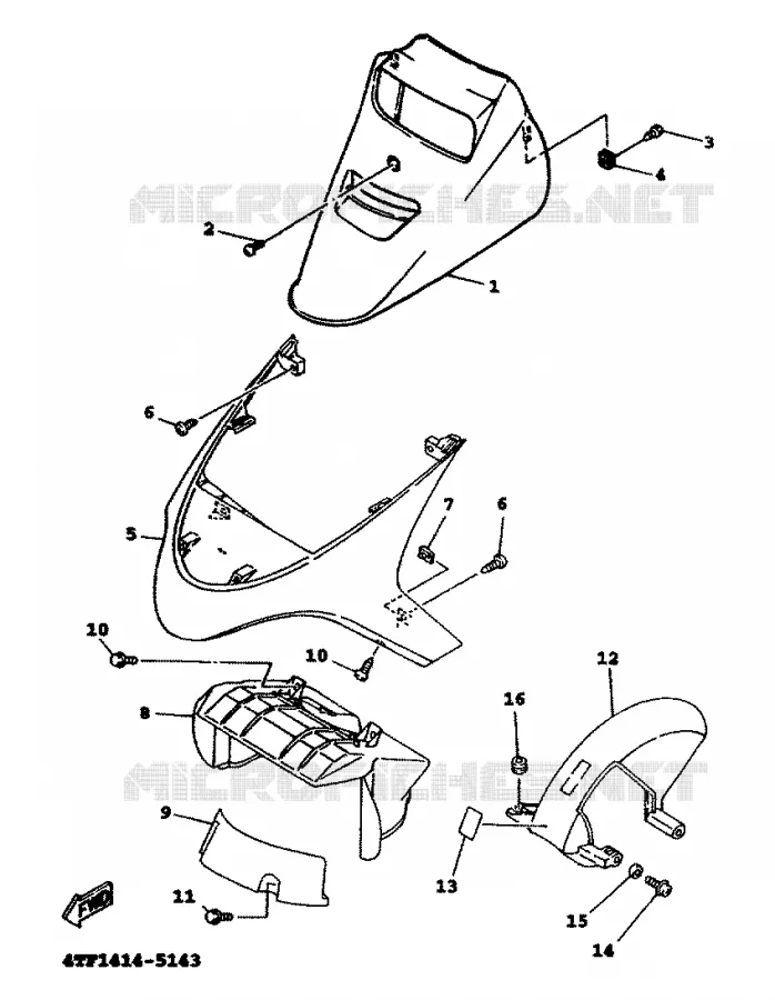 VOORSPATBORD Yamaha SCOOTER 125 1999 XC  XC125