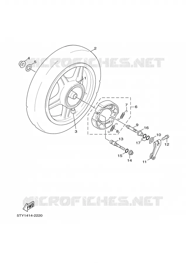 ACHTERWIEL Yamaha SCOOTER 125 2005 CYGNUS  XC125