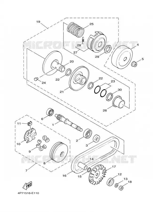 STARTMOTOR KOPPELINGS Yamaha SCOOTER 125 2008 VITY  XC125E