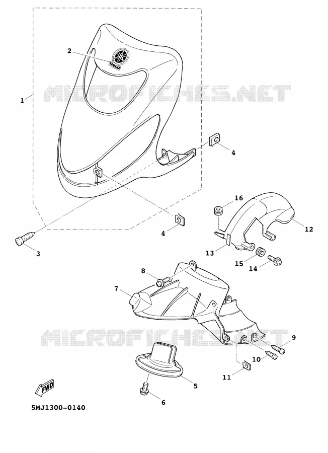 VOORSPATBORD Yamaha SCOOTER 125 2001 CYGNUS  XC125F