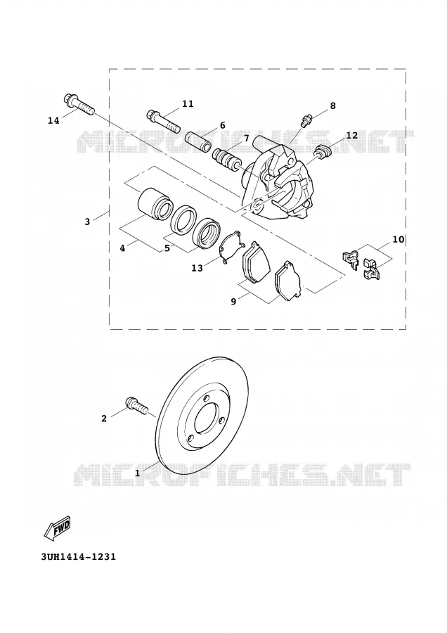 REMKLAUW VOOR Yamaha SCOOTER 125 2000 CYGNUS  XC125FD