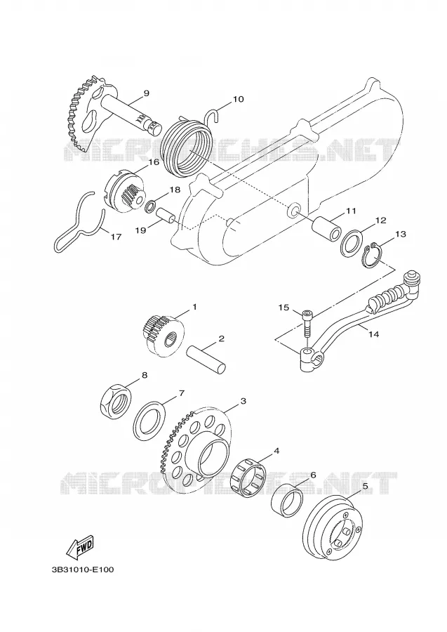 STARTMOTOR Yamaha SCOOTER 50 2007 GIGGLE  XF50