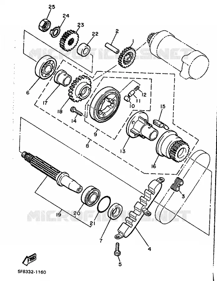 STARTMOTOR KOPPELINGS Yamaha MOTO 600 1991 XJ  XJ600