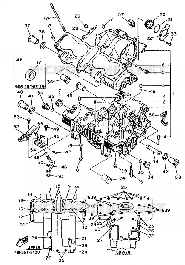 CARTERDELEN Yamaha MOTO 600 1992 XJS DIVERSION  XJ600S