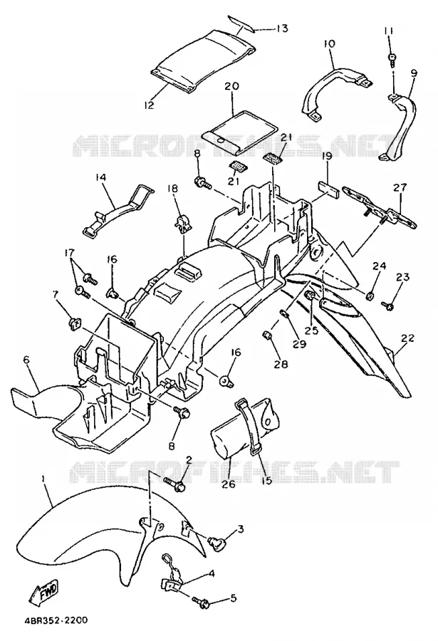 VOORSPATBORD Yamaha MOTO 600 1992 XJS DIVERSION  XJ600S