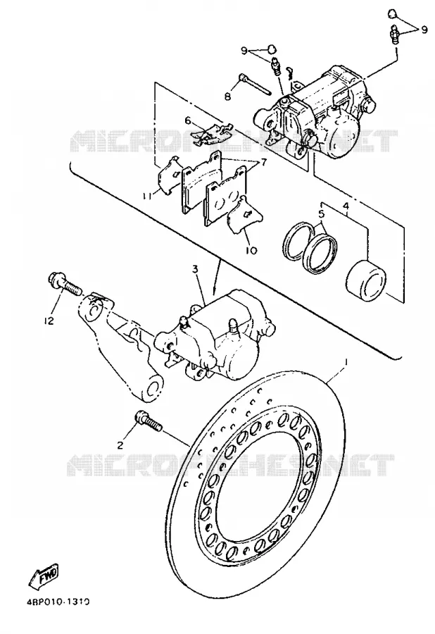 REMKLAUW ACHTER Yamaha MOTO 600 1992 XJS DIVERSION  XJ600S