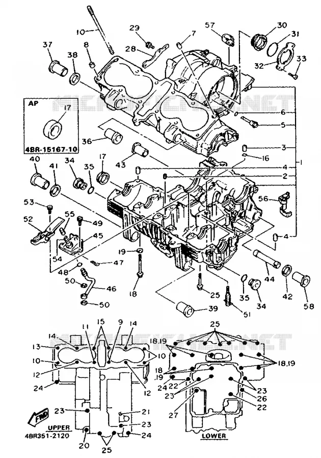 CARTERDELEN Yamaha MOTO 600 1992 XJS DIVERSION  XJ600S