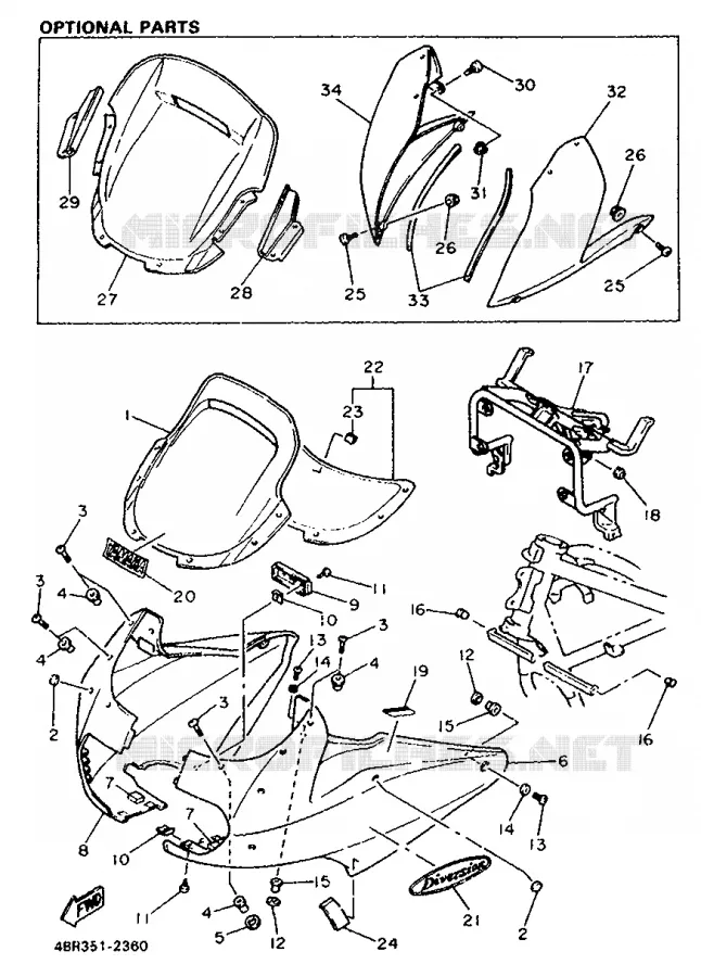 KUIPDEEL VOOR Yamaha MOTO 600 1992 XJS DIVERSION  XJ600S