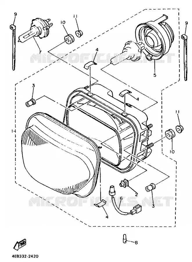 KOPLAMP Yamaha MOTO 600 1994 XJS DIVERSION  XJ600S