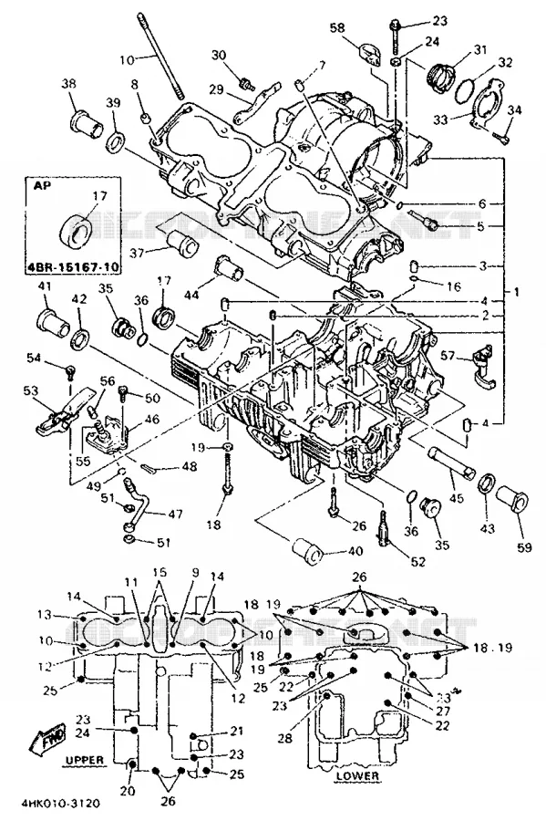CARTERDELEN Yamaha MOTO 600 1995 XJS DIVERSION  XJ600S