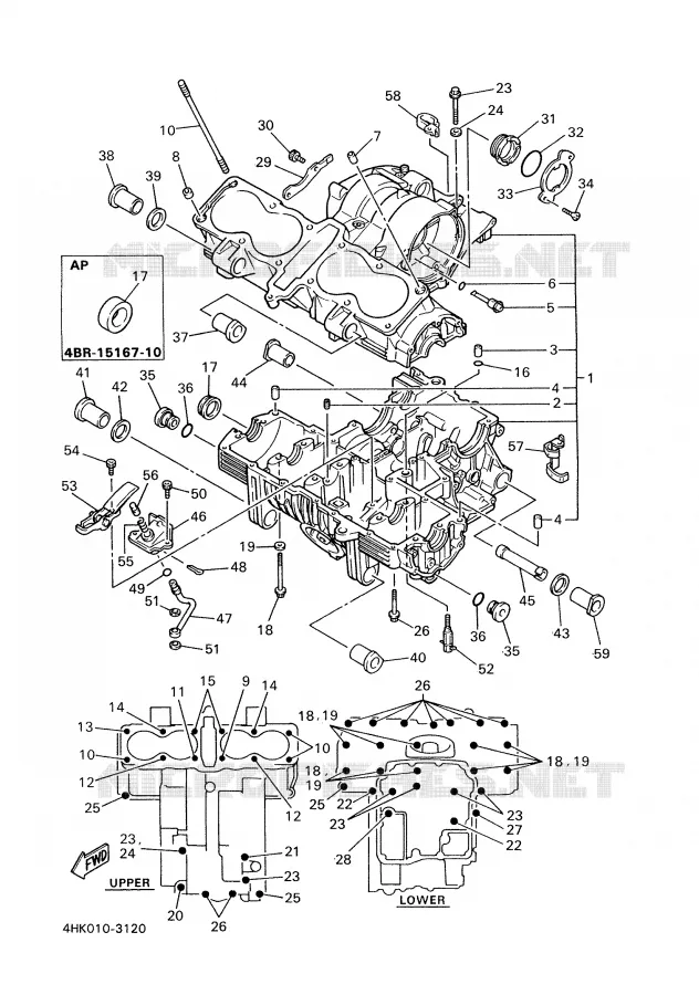 CARTERDELEN Yamaha MOTO 600 1995 XJS DIVERSION  XJ600S