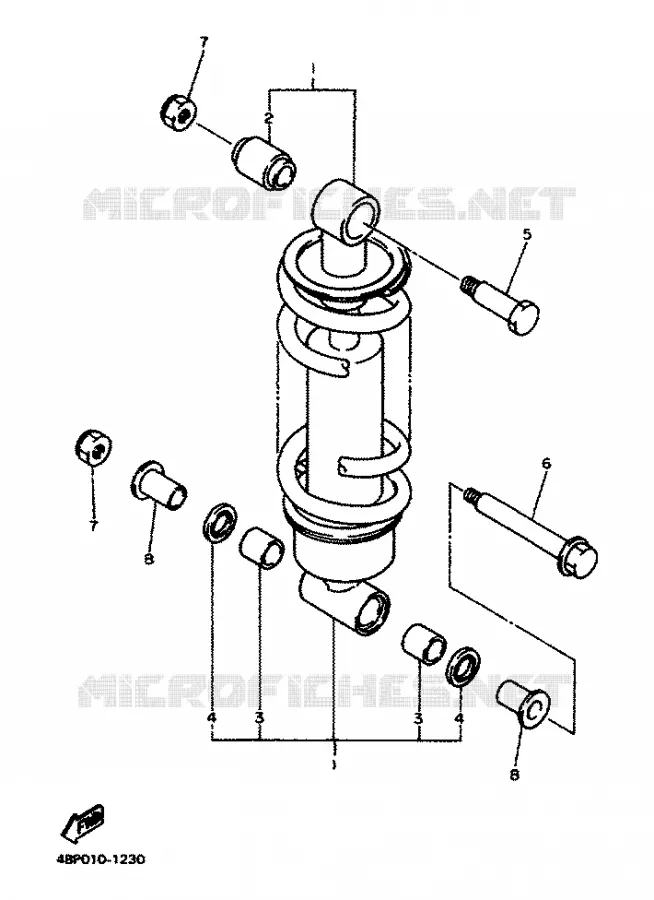 ACHTER SCHOKBREKER Yamaha MOTO 600 1996 XJS DIVERSION  XJ600S
