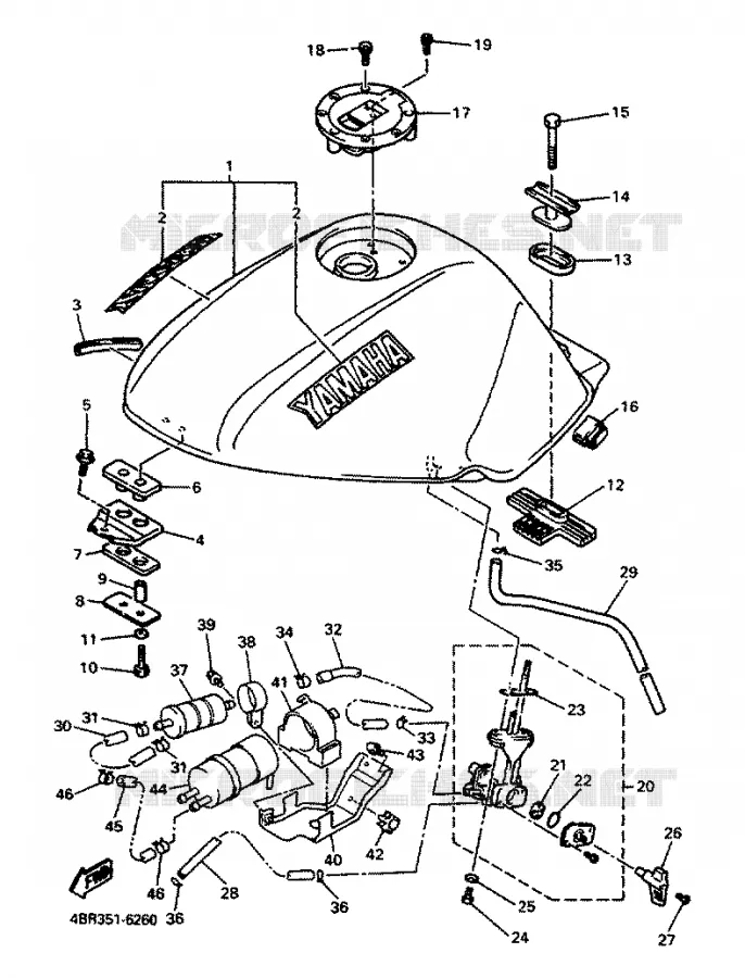 BENZINE TANK Yamaha MOTO 600 1996 XJS DIVERSION  XJ600S