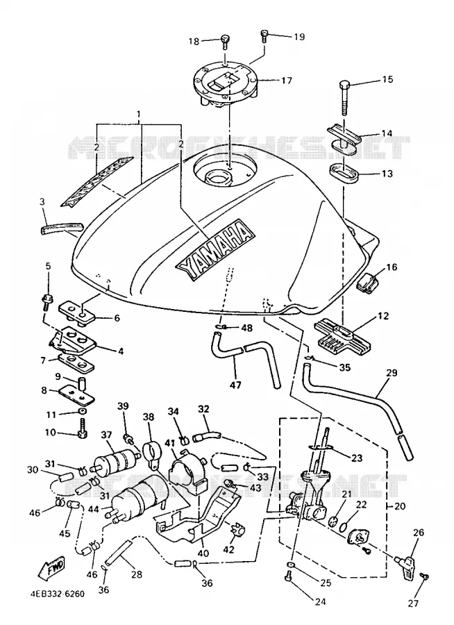 BENZINE TANK Yamaha MOTO 600 1997 XJS DIVERSION  XJ600S