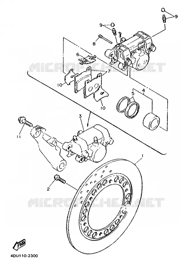 REMKLAUW ACHTER Yamaha MOTO 600 1998 XJS DIVERSION  XJ600S