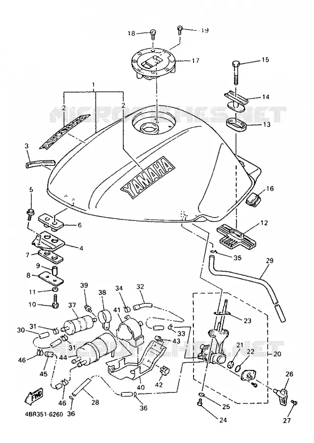 BENZINE TANK Yamaha MOTO 600 1998 XJS DIVERSION  XJ600S
