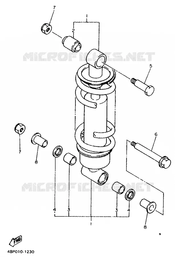 ACHTER SCHOKBREKER Yamaha MOTO 600 1998 XJS DIVERSION  XJ600S