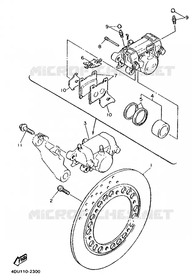 REMKLAUW ACHTER Yamaha MOTO 600 1998 XJS DIVERSION  XJ600S