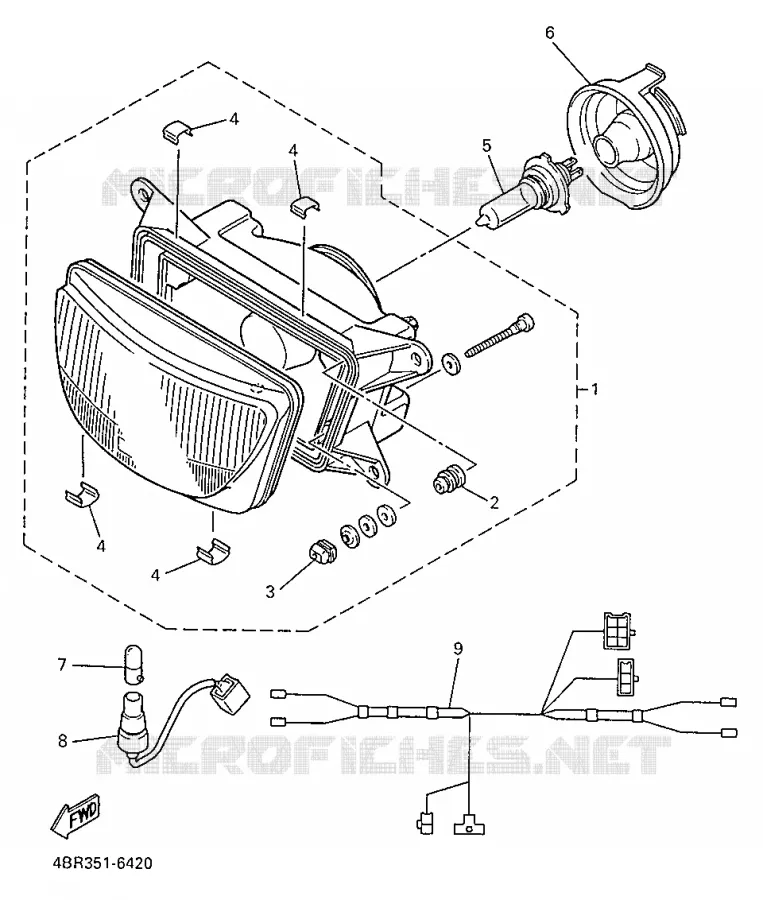 KOPLAMP Yamaha MOTO 600 1998 XJS DIVERSION  XJ600S
