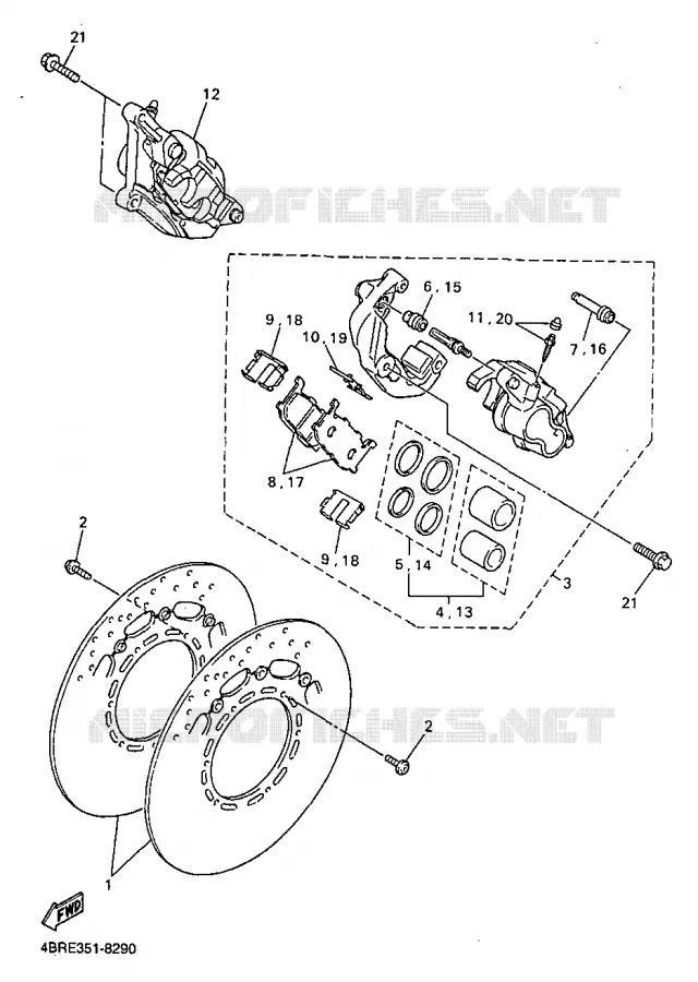 REMKLAUW VOOR Yamaha MOTO 600 1999 XJS DIVERSION  XJ600S