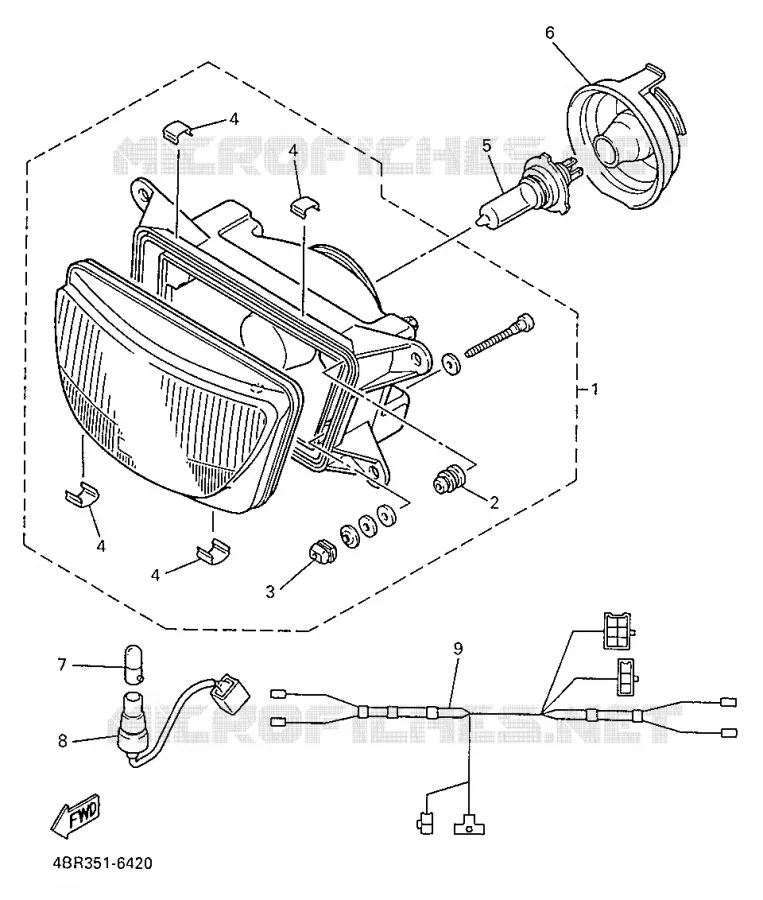KOPLAMP Yamaha MOTO 600 1999 XJS DIVERSION  XJ600S
