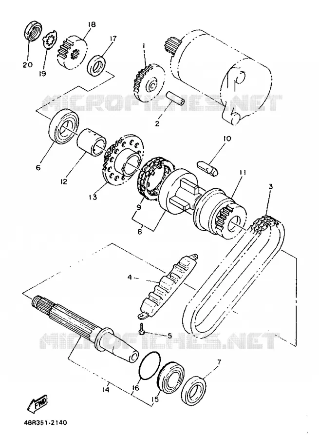 STARTMOTOR KOPPELINGS Yamaha MOTO 600 1999 XJS DIVERSION  XJ600S