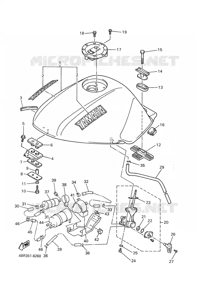 BENZINE TANK Yamaha MOTO 600 2000 XJS DIVERSION  XJ600S