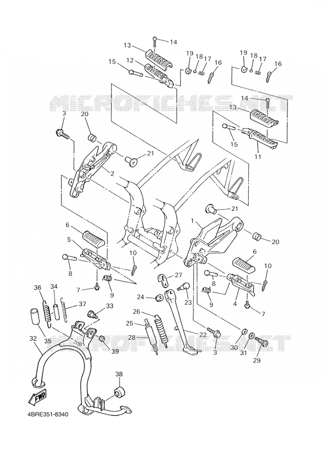 STANDAARD / VOETSTEUN Yamaha MOTO 600 2001 XJS DIVERSION  XJ600S